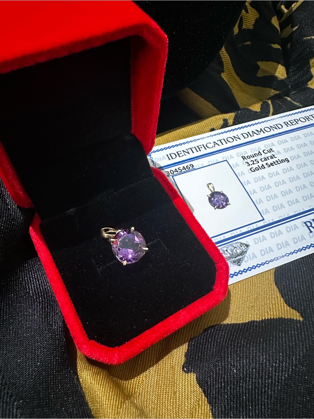 3.25 Carat Amethyst Pendant In 18k Yellow Gold Setting